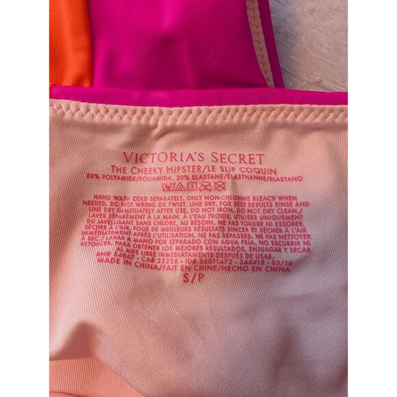 Victoria Secret Fabulous Colorblock Cheeky Swimsuit Bikini 32C Bottoms Small New - Picture 7 of 11